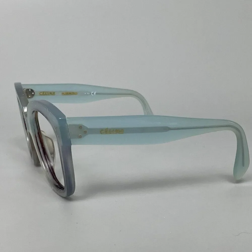 Celine CL40002U 84V Baby Blue Crystal Eyeglass Frame 54-22 145 Italy Translucent